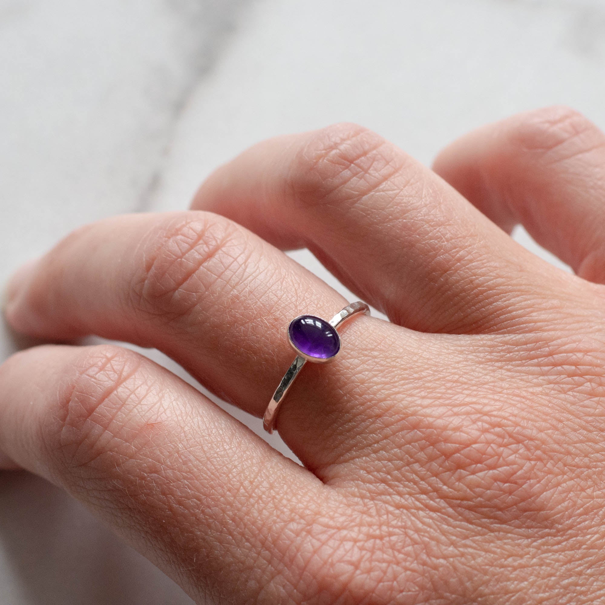 Amethyst Gemstone Ring Small – Godessa Jewellery