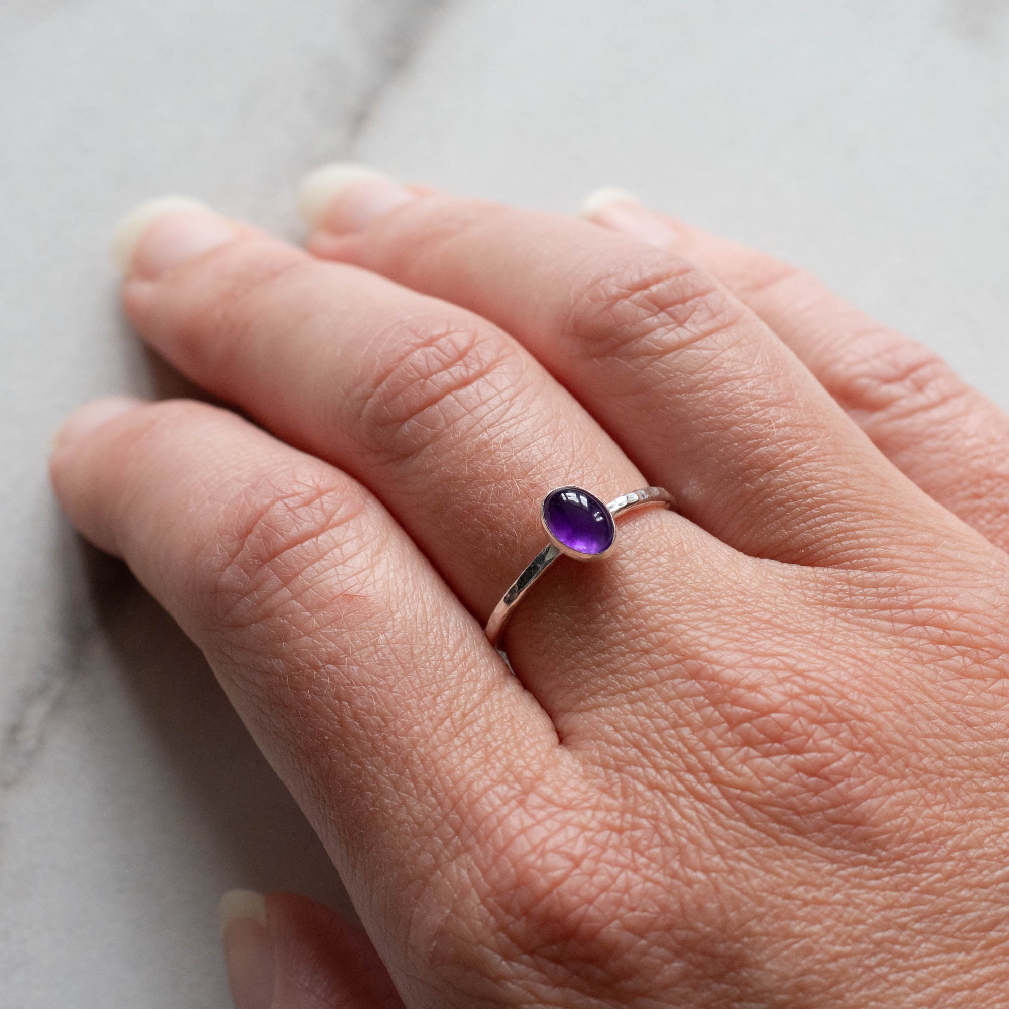 Purple Amethyst February Birthstone Ring. Handmade in UK – maram jewellery