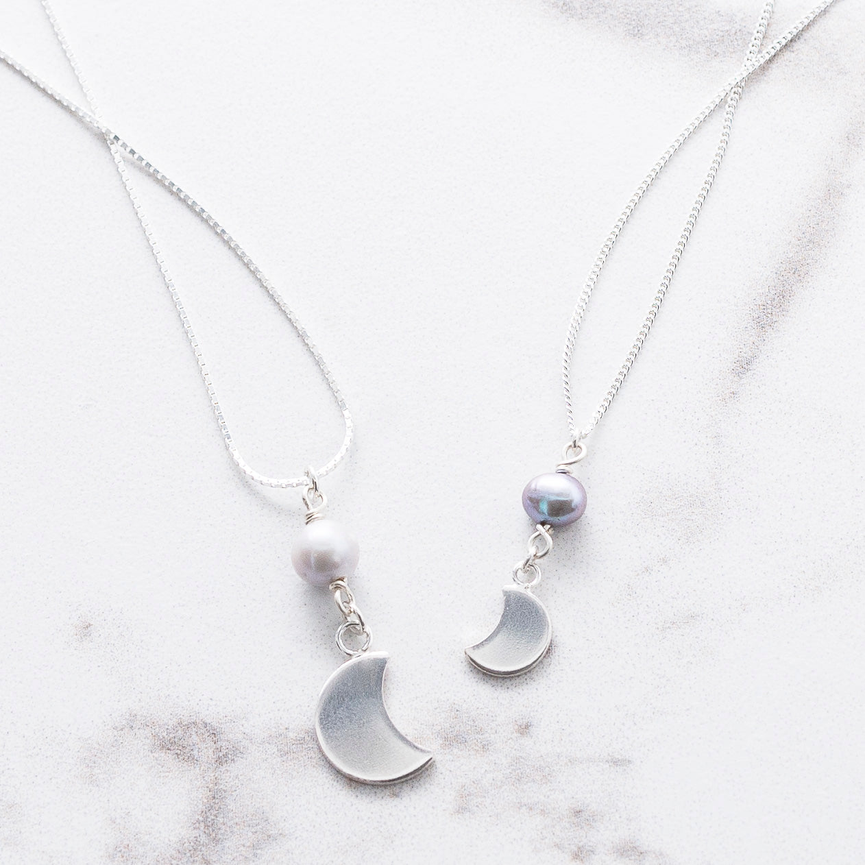 Diana Pearl and Crescent Moon Pendant – Godessa Jewellery